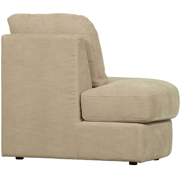 Family 1-seater element round corner left sand, right side