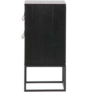 Zola table de chevet avec tiroir et porte noir, côté gauche