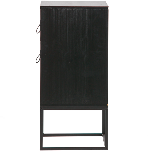Zola table de chevet avec tiroir et porte noir, côté gauche