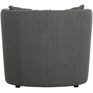 Explore fauteuil bouclé acier gris, vue de dos