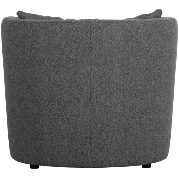 Explore fauteuil bouclé acier gris, vue de dos