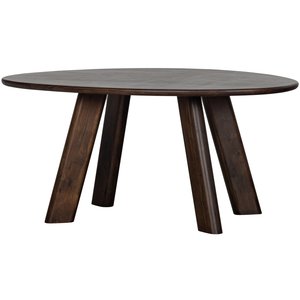 Roundly table à manger/bureau mangue noyer 160x110, vue de face inclinée