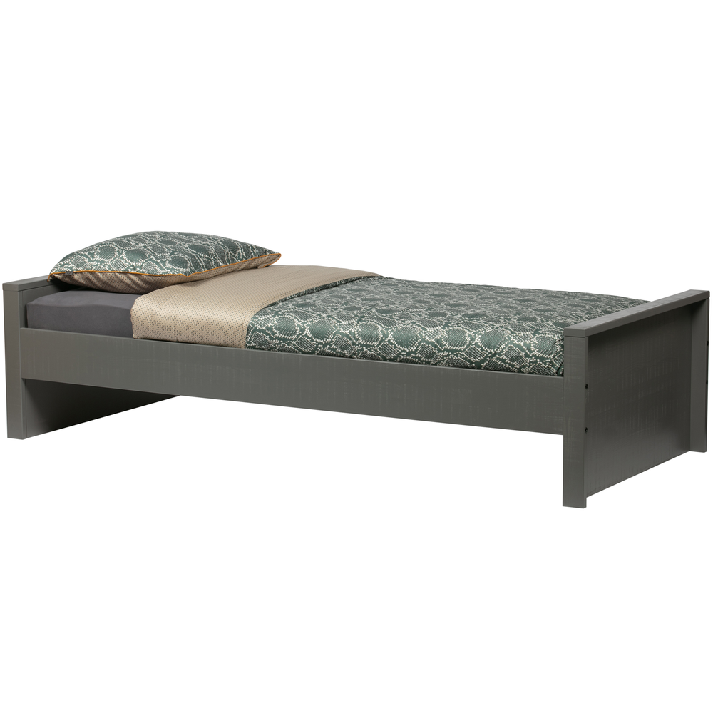 Morris bed grenen leem 90x200 cm excl. lattenbodem, schuin vooraanzicht