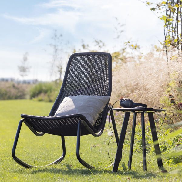 Fer tuin bijzettafel ø40 cm metaal zwart, sfeerfoto