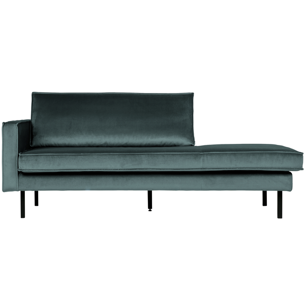 Rodeo daybed links velvet groenblauw, vooraanzicht