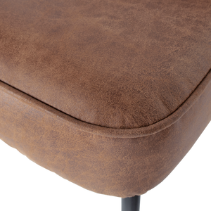 Vogue eetbank leer cognac, detail