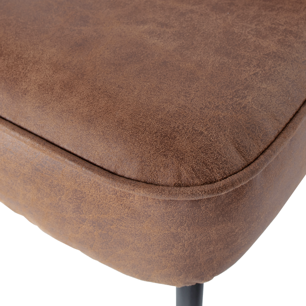 Vogue eetbank leer cognac, detail