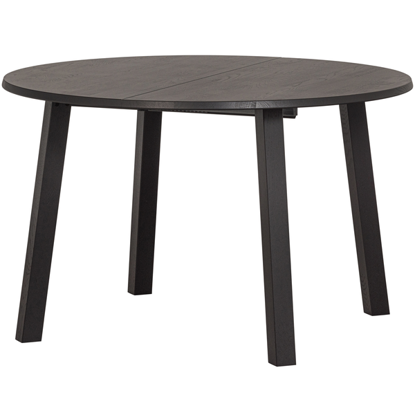 Lange jan ø extendable dining table oak blacknight, angled front view