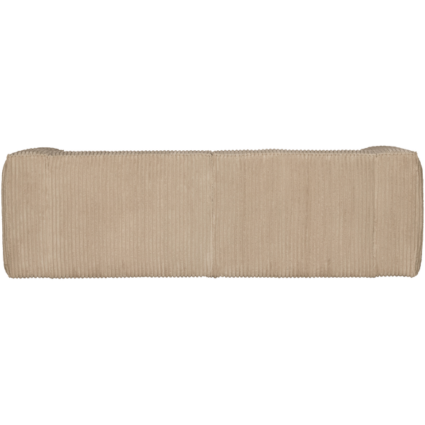 Bean 3,5-seater sofa rib fabric travertin, back view