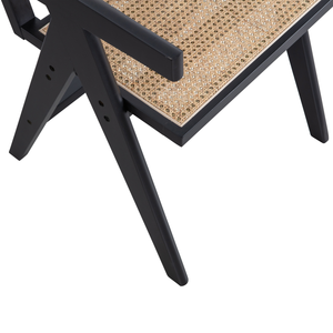 Gunn eetkamerstoel rattan/hout zwart, detail