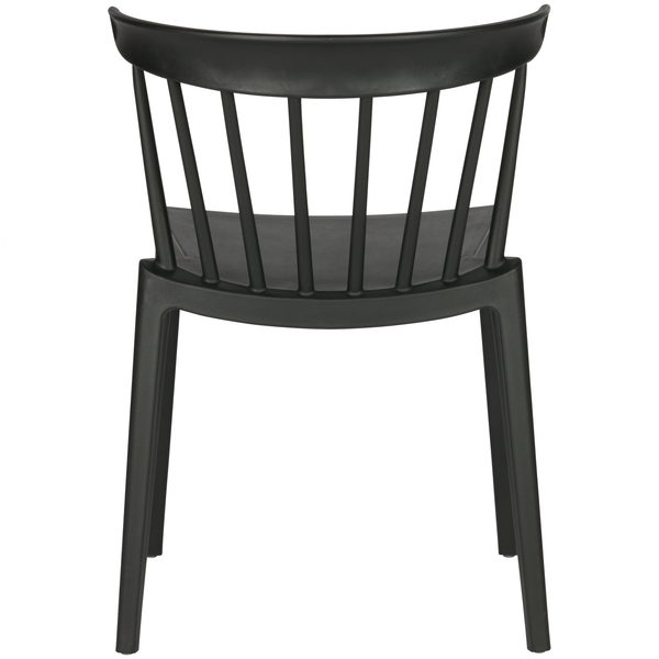 Bliss garden chair with bars plastic black, back view