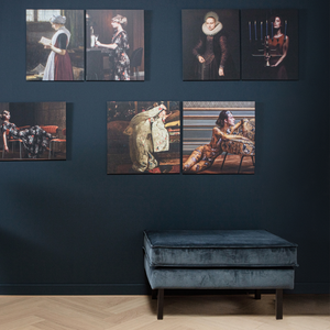 Rodeo tabouret sur jambes velvet sarcelle, photo d'ambiance
