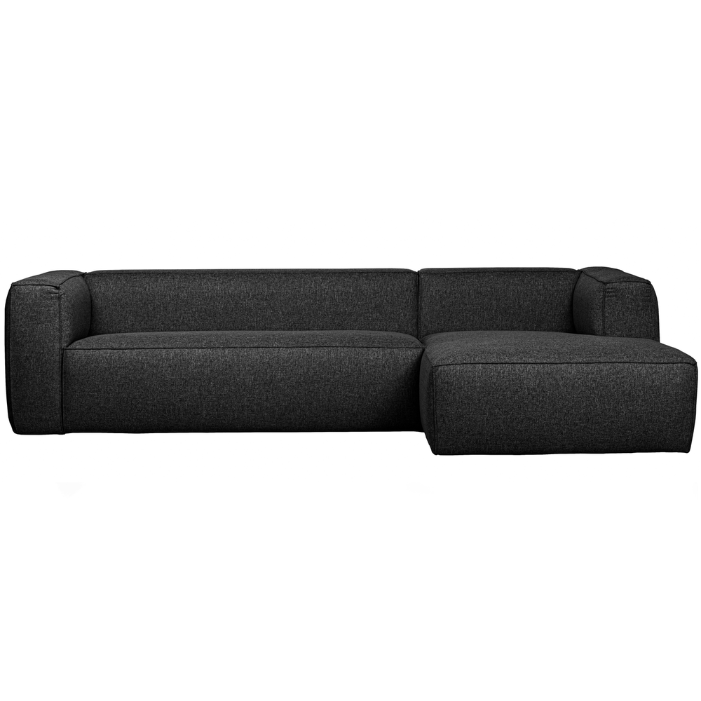 Bean corner sofa right incl. cushions dark grey melange, front view