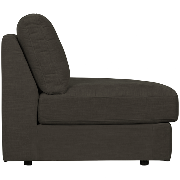 Family 1-place element angle rond droit tissu anthracite, vue de face