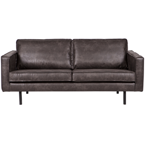 Rodeo canape 2,5-places eco cuir noir, vue de face