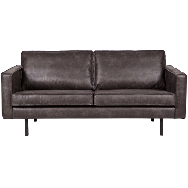 Rodeo canape 2,5-places eco cuir noir, vue de face