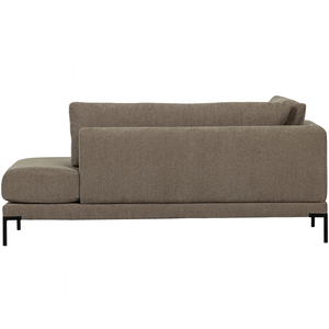 Couple lounge element right taupe, back view