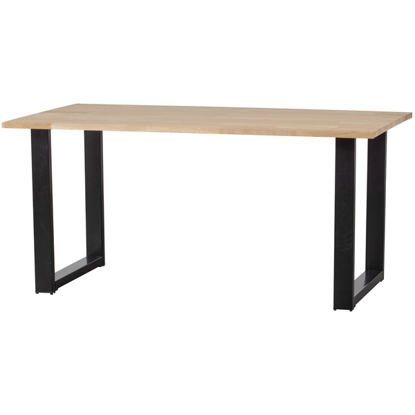 Combi Tablo eiken 180 x 90 cm met U poot, schuin vooraanzicht