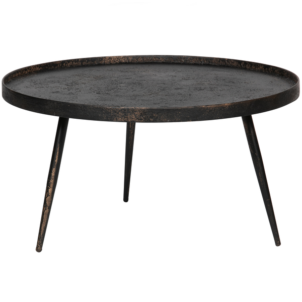 Bounds sidetable XL wood/metal antique gold 40xø76 cm, front view