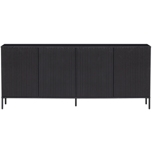 New Gravure dressoir 200 cm grenen zwart, vooraanzicht