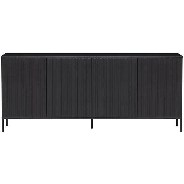 New Gravure dressoir 200 cm grenen zwart, vooraanzicht
