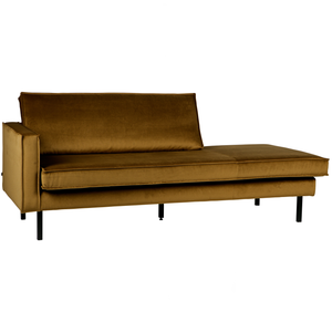 Rodeo daybed left velvet honey yellow, left side