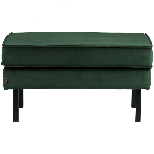 Rodeo hocker on legs velvet forest green, front view