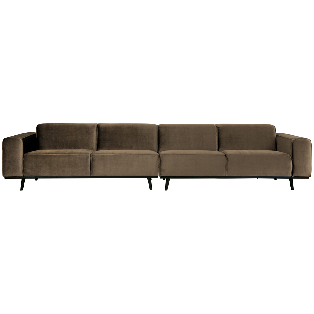 Statement XL 4-zits bank 372 cm velvet taupe, vooraanzicht