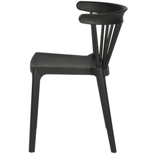 Bliss garden chair with bars plastic black, front view