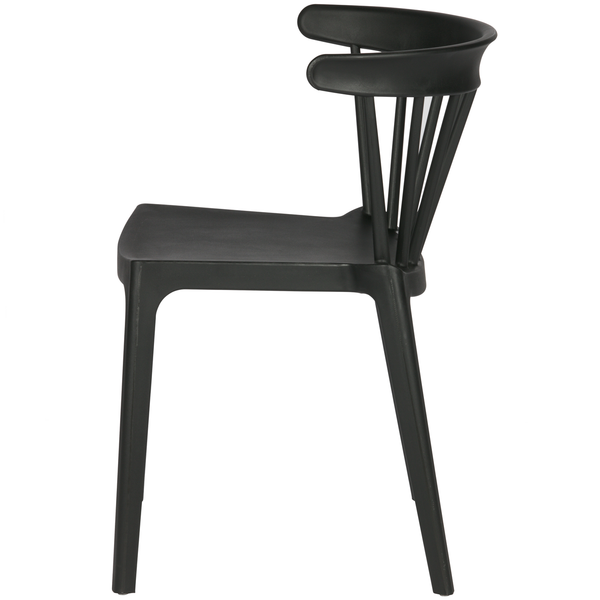 Bliss garden chair with bars plastic black, front view
