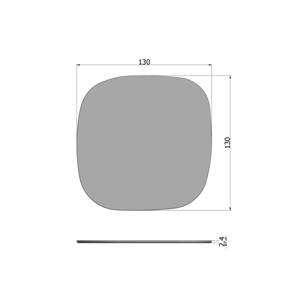 Combi Tablo table organique en frêne Mist 130 cm avec pied réglable sur 3 positions, plan avec dimensions