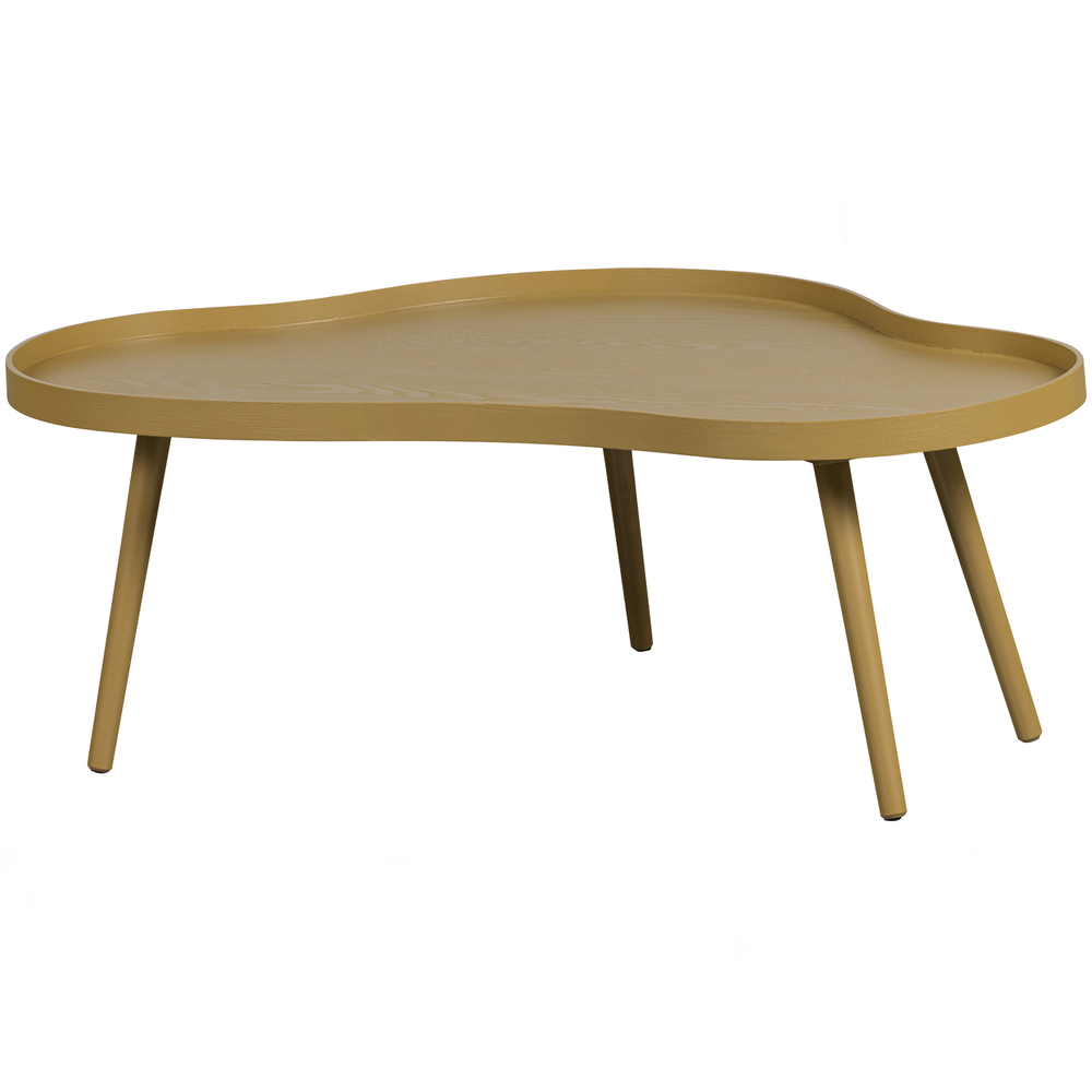 Mae side table organic oblong wood alpaca, front view
