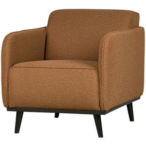Statement arm chair bouclé beurre, vue de face