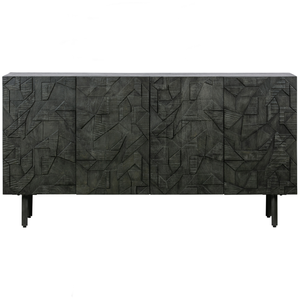 Counter commode en bois noir, vue de face