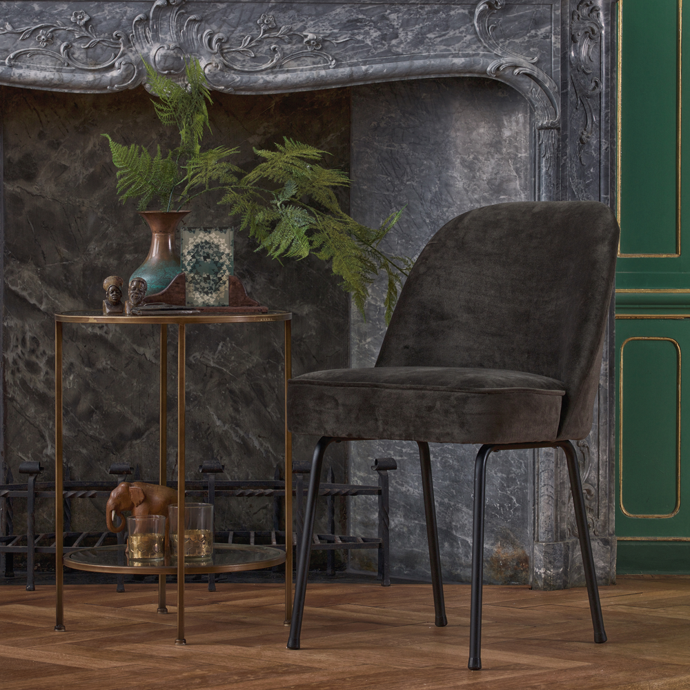 Vogue dining chair velvet dark green, room setting