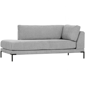 Couple lounge element left light grey, angled front view
