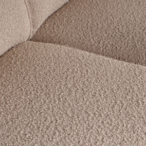 Statement hoekbank links bouclé beige, detail
