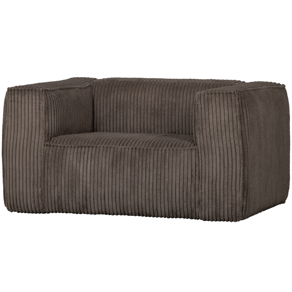Bean fauteuil ribstof mud, vooraanzicht