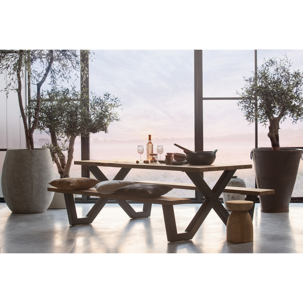 Tablo tuin X vorm poot picknick metaal zwart 1 stuk, sfeerfoto