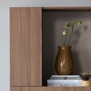 Cira vase metal honey yellow, room setting