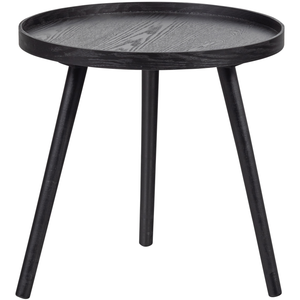 Mesa table d appoint bois de M noir 45xø45, vue de face