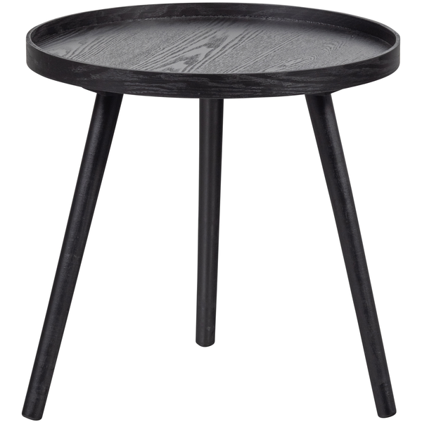 Mesa table d appoint bois de M noir 45xø45, vue de face