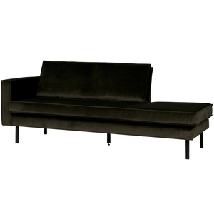 Rodeo daybed left velvet dark green, front view