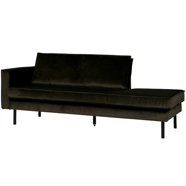 Rodeo daybed left velvet dark green, front view