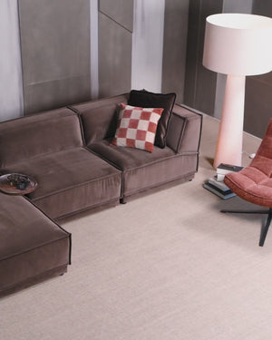 Manu chaise longue canapé gauche velvet brun