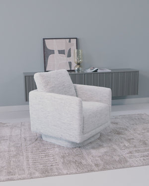 Oska swivel armchair brown melange