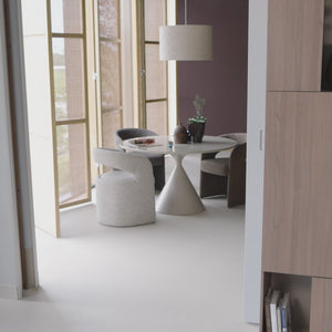 Table à manger Mavo Ø 130 cm MDF couleur sable