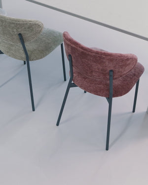 Kjeld chaise de salle à manger chenille structure vert