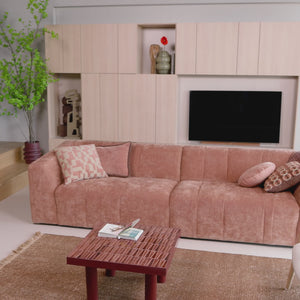 Omaire 2-seater sofa chenille light pink