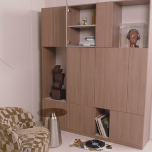 Build storage cabinet 80 cm oak veneer brown